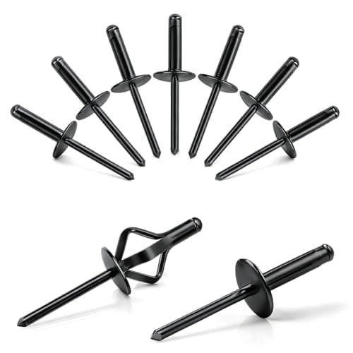 Image of qjuwhua 70 Pieces Pop Rivets 4.8x21mm Tri-Fold Exploding with Large Flange Aluminum Blind Rivet Tri Grip Rivet for DIY Sheet Metal Automotive Repairs Furniture Marine Boat Black