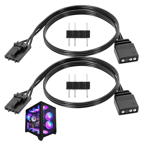 Image of Watlikeup 25cm 5V 3 Pin ARGB Conversion Cable,2PCS 4 Pin RGB to 3 Pin ARGB Adapter Connector,ARG Female Conversion Cable for Corsair Controller Adapter QL LL120 ICUE Shenguang Sync Pirate Ship