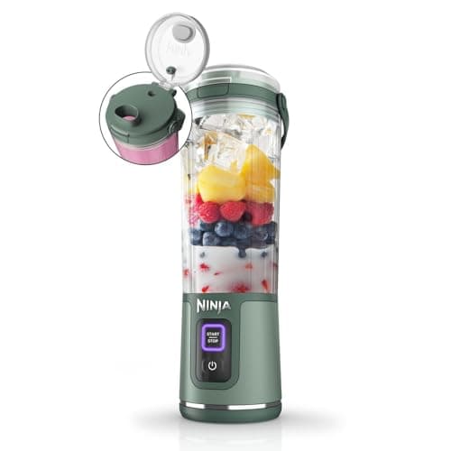 Image of Ninja Blast Portable Blender, 530ml, Leakproof Lid & Sip Spout, Powerful Cordless Mini Blender, Rechargeable, Portable Smoothies, Protein Shakes, Blends Ice & Frozen Fruit, Forest Green, BC151UKEM