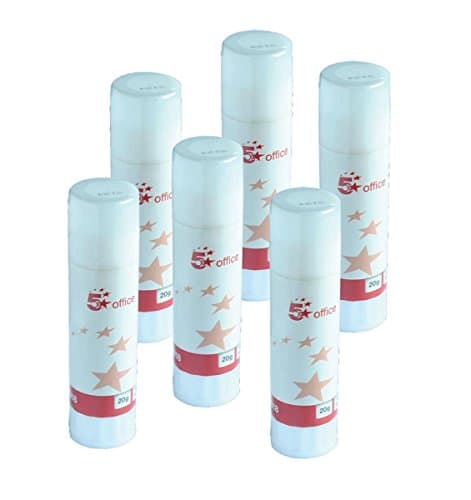 Image of 5 Star Office Glue Stick Solid Washable Non-Toxic Medium 20g [Pack 6]