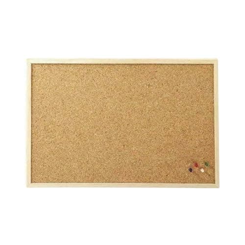Image of Cork Board 40CM x 60CM Pin Notice Office Memo School with Push Pins Board Requisite Needs Wooden Natural Frame Board