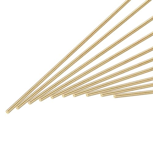 Image of sourcing map 1mm x 300mm Brass Round Rod, Metal Solid Shaft Rods Lathe Bar Stock for DIY Crafts Model Car Helicopter Airplane 10pcs