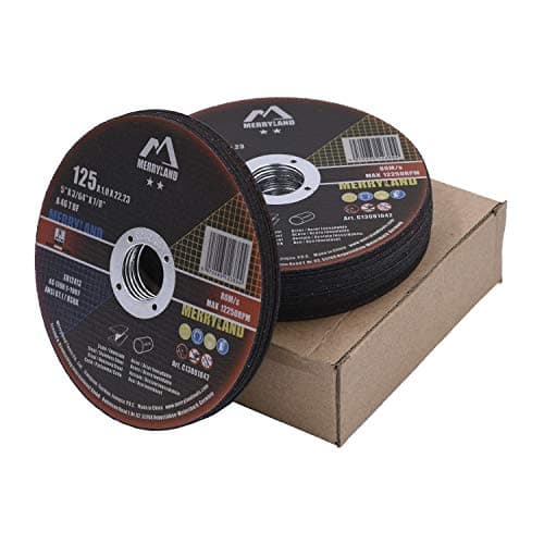 Image of Merryland Cutting Disc 125 Metal for Angle Grinder, 125 X 1.0 X 22.23 mm Cutting Wheel 25 Pieces, INOX Stainless Steel Iron Universal 5 inch Type 41, Craft-Line C13081042
