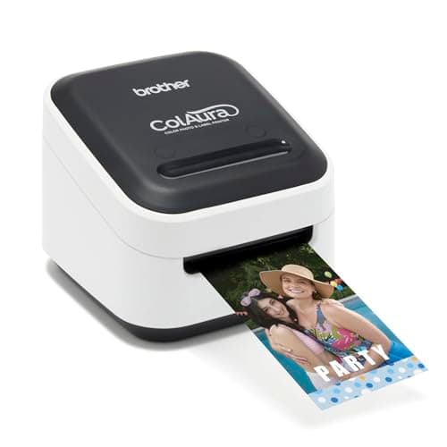 Image of BROTHER VC-500W Versatile Compact Color Label and Photo Printer with Wireless Networking, White, 3.8" x 4.4" x 4.6" (VC500W)