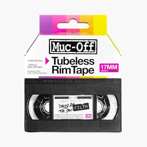 Image of Muc Off Tubeless Rim Tape - Pressure-Sensitive Semi-Transparent Rim Tape for Tubeless Bike Tyre Setups - Extreme Strength and Durability - 10m Roll with 4 Seal Patches - 17mm