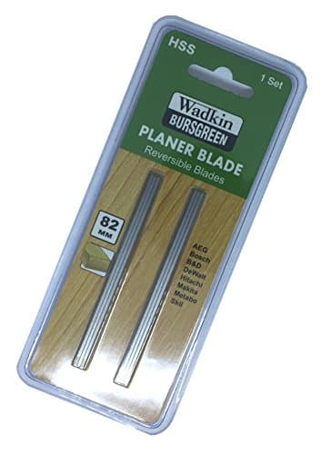 Image of Pair of 82mm (3.1/4") HSS Reversible Planer Blades Suitable Replacement for Makita, Black & Decker, Bosch, DeWalt, Trend and Elu planers