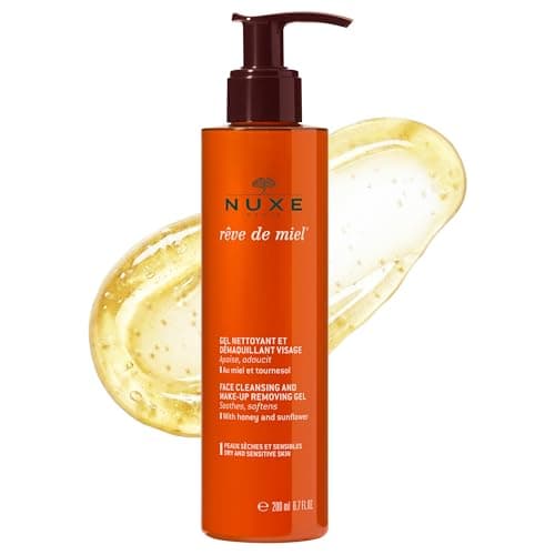 Image of Nuxe Rêve de Miel Cleansing and Make-Up Removing Gel 200ml, Gentle Face Cleanser, Soothes & Removes Makeup in One Step, For Dry & Sensitive Skin, Vegan Formula