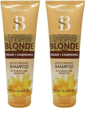Image of Creightons Sunshine Blonde Extra Moisturising Shampoo (250ml) - With argan & chamomile. Rehydrates, brightens & enhances natural & colour treated blondes. (Pack of 2)