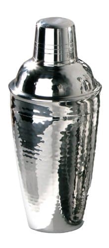Image of Premier Housewares 508909 Cocktail Shaker, 0.5 L - Hammered Stainless Steel Silver H22 x W9 x D9cm