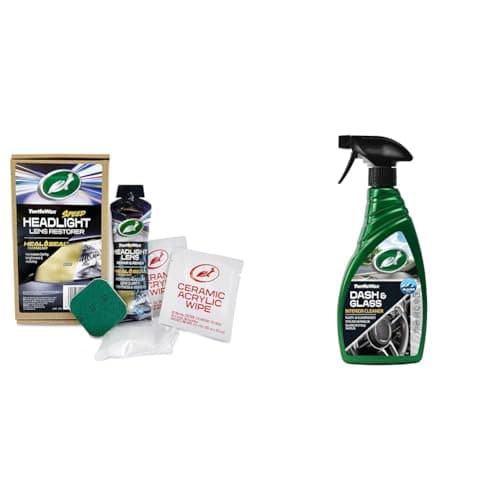 Image of Turtle Wax Car Headlight Restoration Kit - Removes Oxidation & Renews Yellowing & Dash & Glass Interior Car Cleaning Pro Valeting Car Care (500ml)