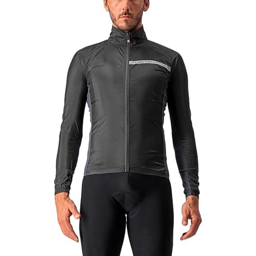 Image of Castelli Mens Squadra Stretch Jacket, Light Black/dark Grey, XL EU