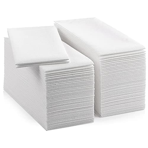 Image of LEKOCH 100 pcs Airlaid Quality Foled White Napkins Disposable Linen Feel Paper Napkins for Wedding Parties Christmas 43 * 30 cm