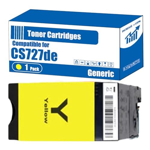 Image of Compatible for Lexmark CS727de Toner Cartridges CS727de CS728de CX727de Printers, High Yield 13000 Pages, Accurate Imaging Rich Colors (1 Pack Yellow)