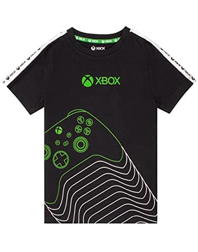 Image of Xbox T-Shirt for Boys & Girls | Kids Controller Green Gamer Logo Top | Children & Teenagers Gamers Clothing Merchandise 13-14 Years