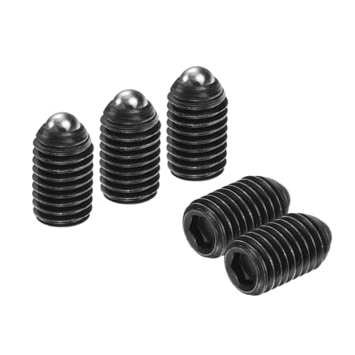 Image of sourcing map 5pcs Screw Thread Ball Plunger M10 x 16mm High Carbon Steel Hex Socket Spring Plunger Ball for Lubrication Pneumatic Tools, Black