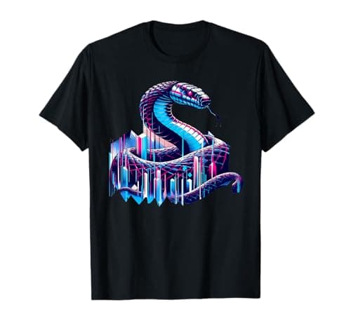 Image of Futuristic Snake Vaporwave Serpent Herpetology Kids Adults T-Shirt