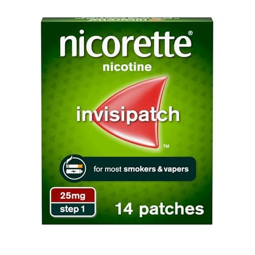 Image of Nicorette InvisiPatch, Nicotine Patches Step 1, 25mg, 14 count, Effective and discreet Stop Smoking and Stop Vaping Aid, Nicotine Patches to Beat Cravings & Withdrawal Symptoms(Quit Smoking or Vaping)