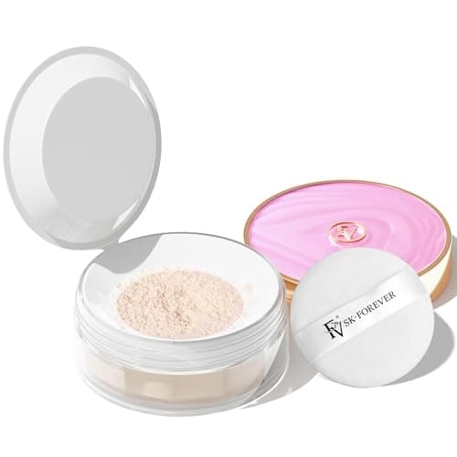 Image of FV Setting Powder Long Lasting Matte Finish Oil Absorbing Loose Powder Translucent, Minimizes Pores and Fine Lines Lightweight Bake Powder Makeup, 10g, Ivory