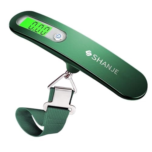 Image of SHANJE Luggage Weight Scale for Suitcases 110 Lbs Travel Accessories High Precision Travel Digital Hanging Scales 50kg Green