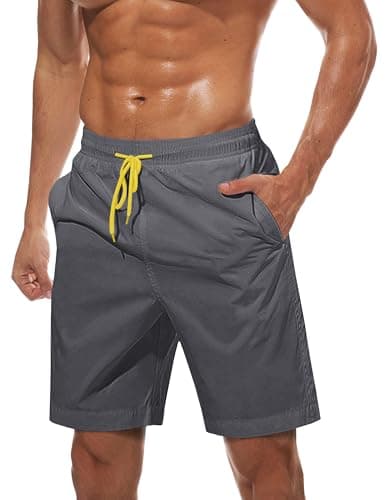 Image of TACVASEN Swimming Trunks for Men Beach Shorts Lightweight Summer Shorts Water Surf Shorts Quick Dry Swimming Trunks Beach Shorts Mesh Lining Grey