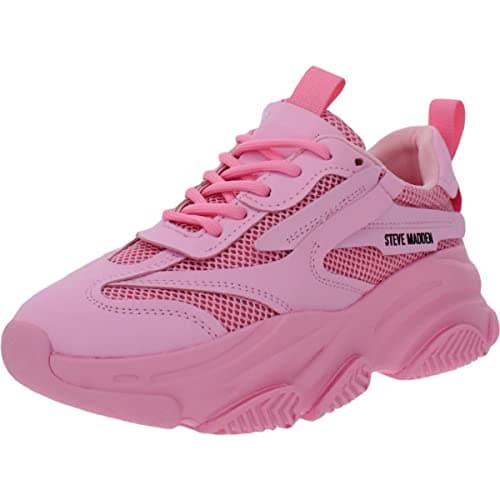 Image of Steve Madden Women's Possession Sneaker, Hot Pink, 6 UK