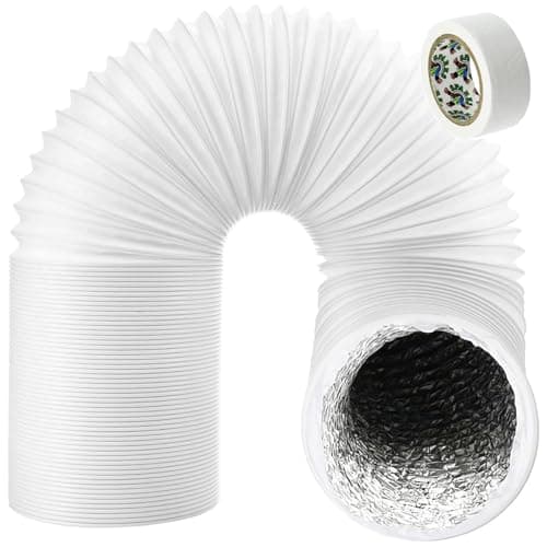 Image of SPARES2GO Universal Air Conditioning Duct Hose 5.9" 15cm 3 Metres PVC Flexible Heat Insulated AC Vent Pipe + Sealing Tape