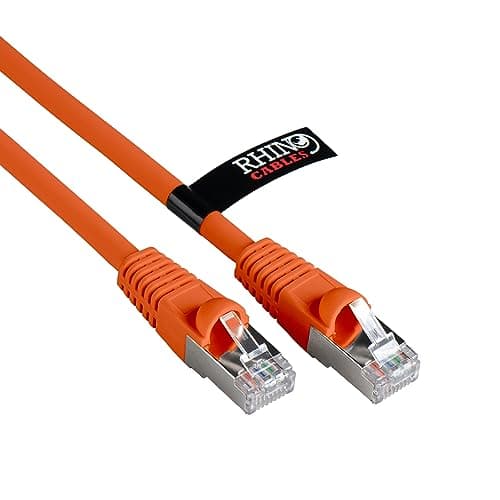 Image of rhinocables CAT 6a Ethernet Cable | 10Gbps S/FT High-Speed & Large Bandwidth Data Transfer | Reliable LAN Network RJ45 Cable | Wi-Fi Broadband Cable for Seamless Gaming & Streaming (1m, Orange)