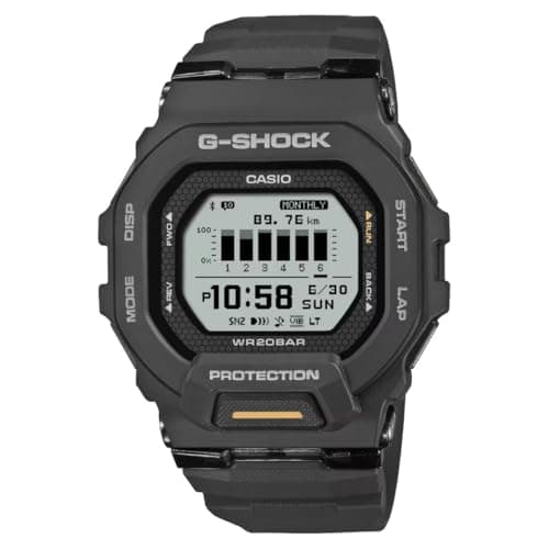 Image of Casio G-Squad GBD-200-1A1ER Unisex Digital Quartz Sports Watch with Bluetooth Connectivity, 200 Metre Water Resistance, Calendar Countdown Timer Functions, Black