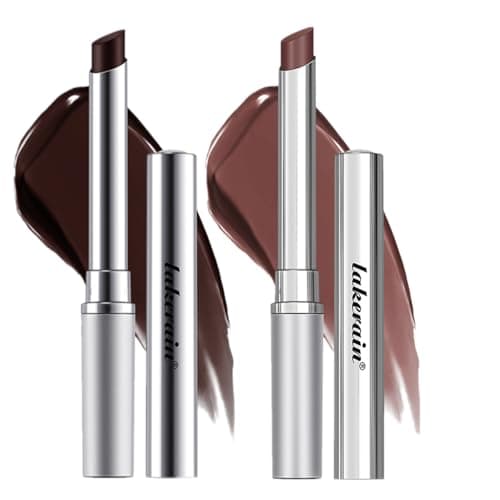 Image of 2PCS Honey Lipstick, Black & Nude Hydrating Tinted Lip Balm For Dry Lips, Nourishing Lip Balm Natural Tint Lipstick Lip Care Makeup (# Black+Nude)
