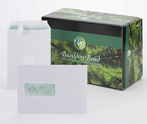 Image of Basildon Bond C5 Recycled White 120gsm Window Peel & Seal Pocket, Box 500 Envelopes,J80119