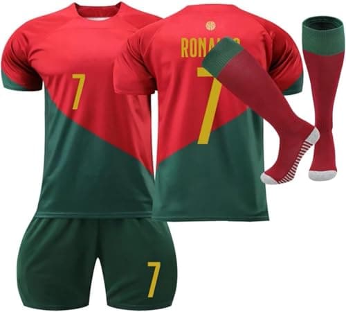 Image of Kids Football Kit 24/25 Home/Away Boy's Soccer Jerseys Football Kits for Boys Youth Trainshirts T Shirt, Short and Socks Set Fans Birthday Gifts for Boy Kid