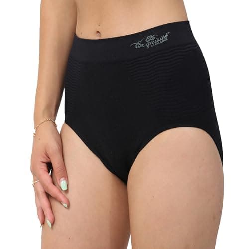 Image of Exquisite Elegance Women’s Seamless High-Waist Tummy Control Brief Slimming Shapewear (Medium–2XL) – Soft Everyday Comfort Underwear | Invisible Fit (UK, Alpha, XL, Regular, Regular, Black)