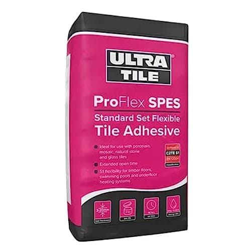 Image of Go Bathrooms Ultra Tile SPES S1 Standard Set Flexible Tile Adhesive | Wall & Floor Adhesive | 20KG Tile Adhesive | White