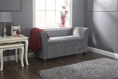 Image of Verona Diamante Window Seat Grey Fabric Chenille