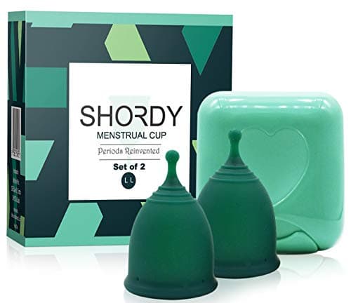 Image of Shordy Reusable Menstrual Cups Set of 2 with Travel Box, Up to 12 Hours of Comfort-Fit Protection, Feminine Hygiene Protection, Odorless, Hygienic and Safe, Eco-Logical (Large (Pack of 2))
