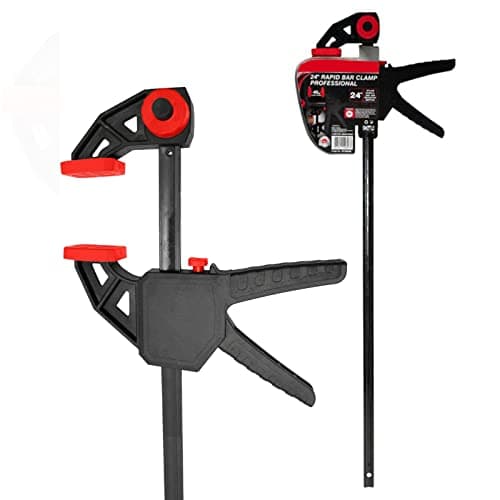 Image of 2pc 24-Inch/600mm Heavy-Duty Bar Clamps Set for Woodworking - One-Handed Clamp/Spreader - Light-Duty Quick-Change