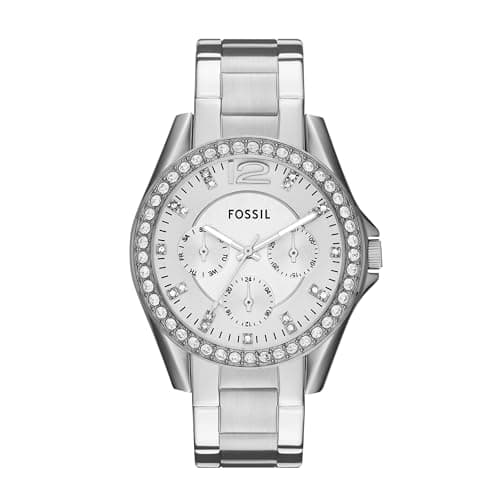 Image of FOSSIL Riley Womens Quartz Watch with Silver Dial and Silver Stainless Steel Bracelet ES3202