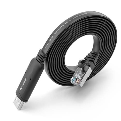 Image of OIKWAN USB Console Cable UART Serial Cable 10ft Essential Accessory Compatible with Cisco, NETGEAR, Ubiquity, LINKSYS Routers/Switches for Laptops in Windows, Mac, Linux (Black)
