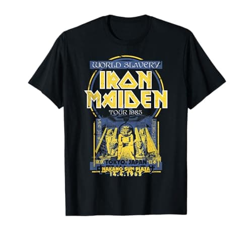 Image of Iron Maiden World Slavery Japanese Flyer Black T-Shirt