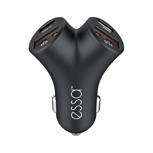 Image of Essa 45W 4 ports USB-C Car Charger, Super Fast Charging Adapter with PD & QC3.0, Compatible with iPhone 16 Pro Max, iPad Pro, Samsung Galaxy S24, 12V USB Car Socket Charger (Black)