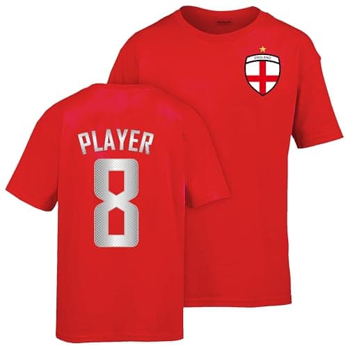 Image of Varsany Personalised England Football T-Shirt: Kids England T-Shirt, Custom Top for Fans - England Top