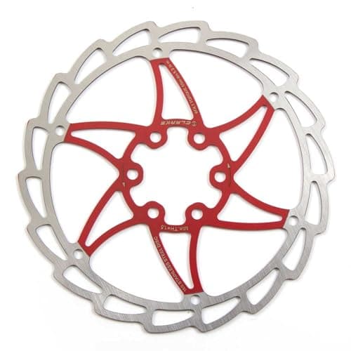 Image of Clarks Cycle Systems CD-06 Single Piece 6-Bolt Steel Disc Brake Rotor, Red, 180mm