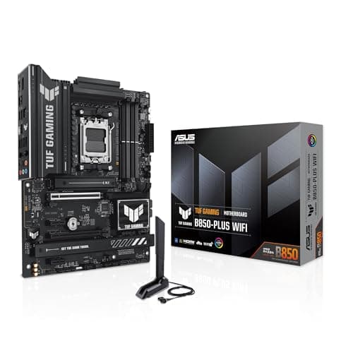 Image of ASUS TUF GAMING B850-PLUS WIFI AMD ATX motherboard, 14+2+1 80A DrMOS power stages, DDR5, PCIe 5.0 Ready, 3xM.2 slots, Wi-Fi 7, Realtek 2.5Gb Ethernet, DisplayPort, HDMI, USB 20Gbps Type-C, Aura Sync
