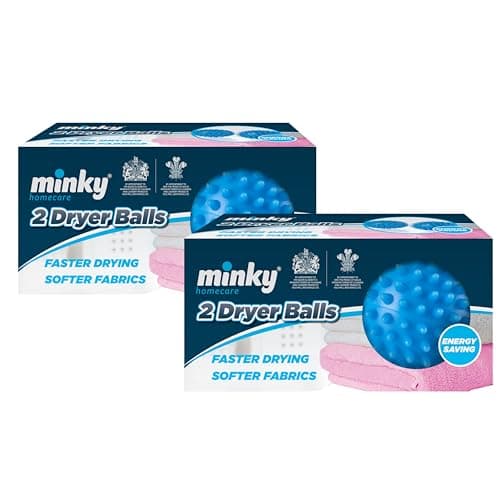 Image of Minky Dryer Balls, Pack of 4 Blue Laundry Balls for Tumble Dryer, Reusable Laundry Balls, Tumble Dryer Balls for Quick Drying Time, Eco Friendly Softener Balls (Pack of 4)