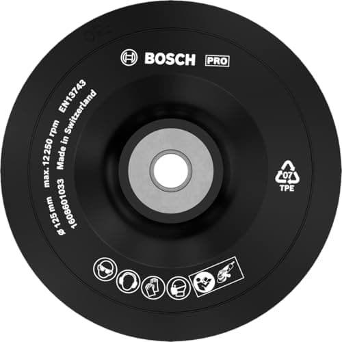 Image of Bosch 1x PRO Backing Pad for Small Angle Grinders, M14, Soft (Ø 125 mm, Professional Accessory Small Angle Grinder)