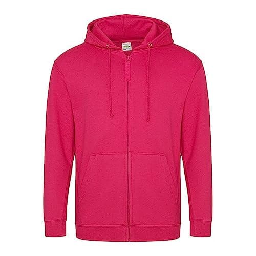 Image of AWDis Just Hoods Men's Zoodie Hoodie, Pink (Hot Pink), Medium
