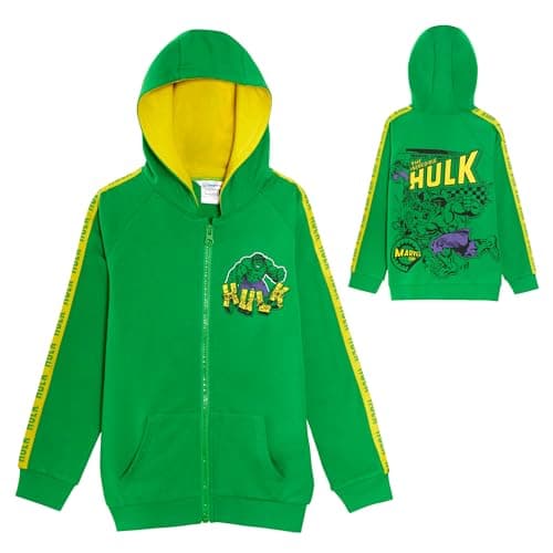 Image of Marvel The Incredible Hulk Boys Hooded Jacket Green/Yellow 3-4 Years