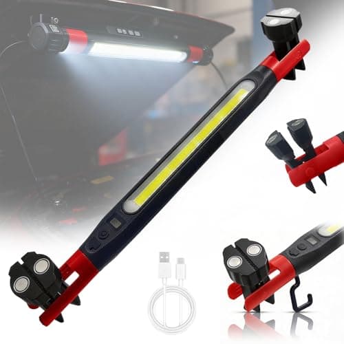 Image of Magnetic Rechargeable LED Work Light, 2026 New USB 4 Modes Portable Magnetic LED Inspection Lamp Under Bonnet Work Light bar with Magnetic Base and Hook Hands-Free for Car Repair, Garage, Workshop