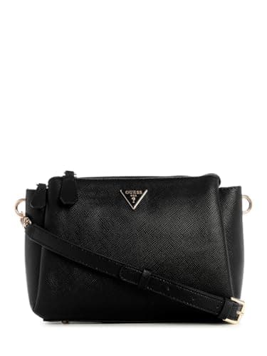 Image of GUESS Noelle II Tri Comp Crossbody Bag Black, black, One Size