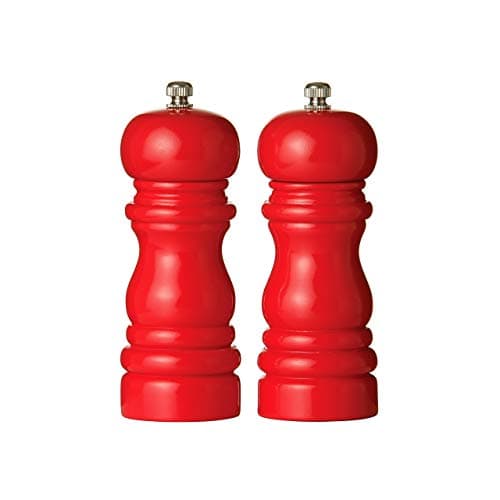 Image of Premier Housewares Salt and Pepper Mill Set, 14.2 cm - Hi Gloss Red